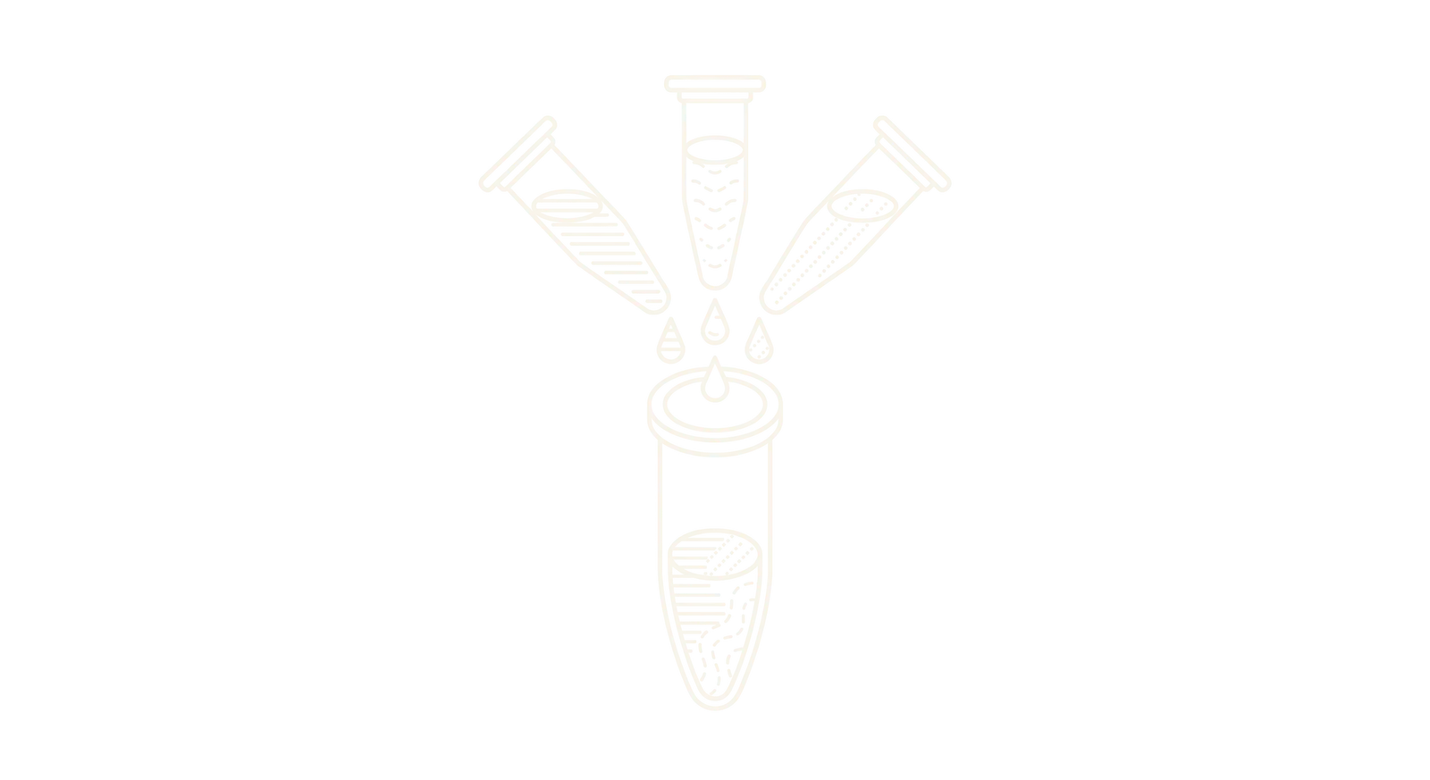 Line drawing of three angled sample tubes dripping into a single collecting tube below them.